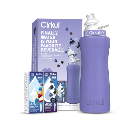 32oz. Matte Periwinkle Stainless Steel Bottle Starter Kit Q4