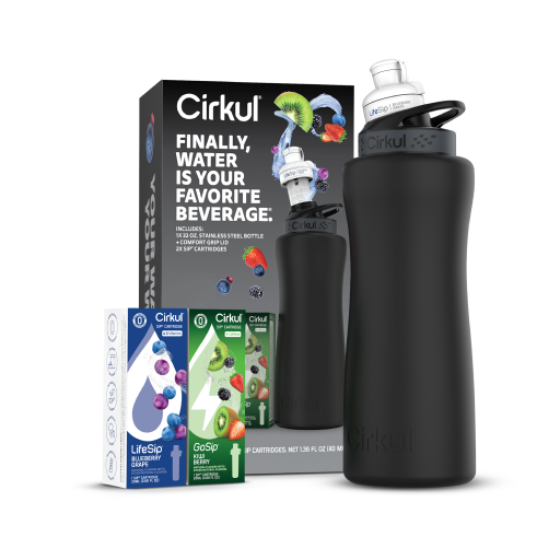 32oz. Matte Black Stainless Steel Bottle Starter Kit A0